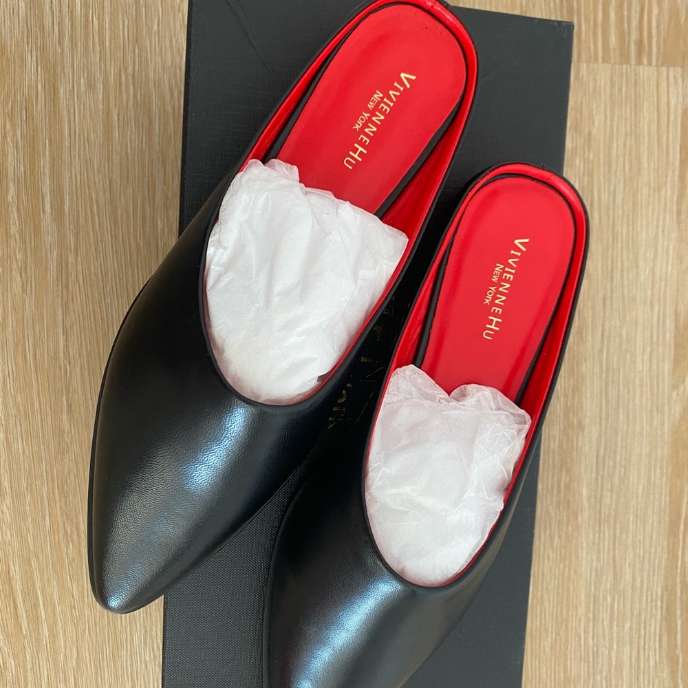 Black leather slides - Picture 3 of 5